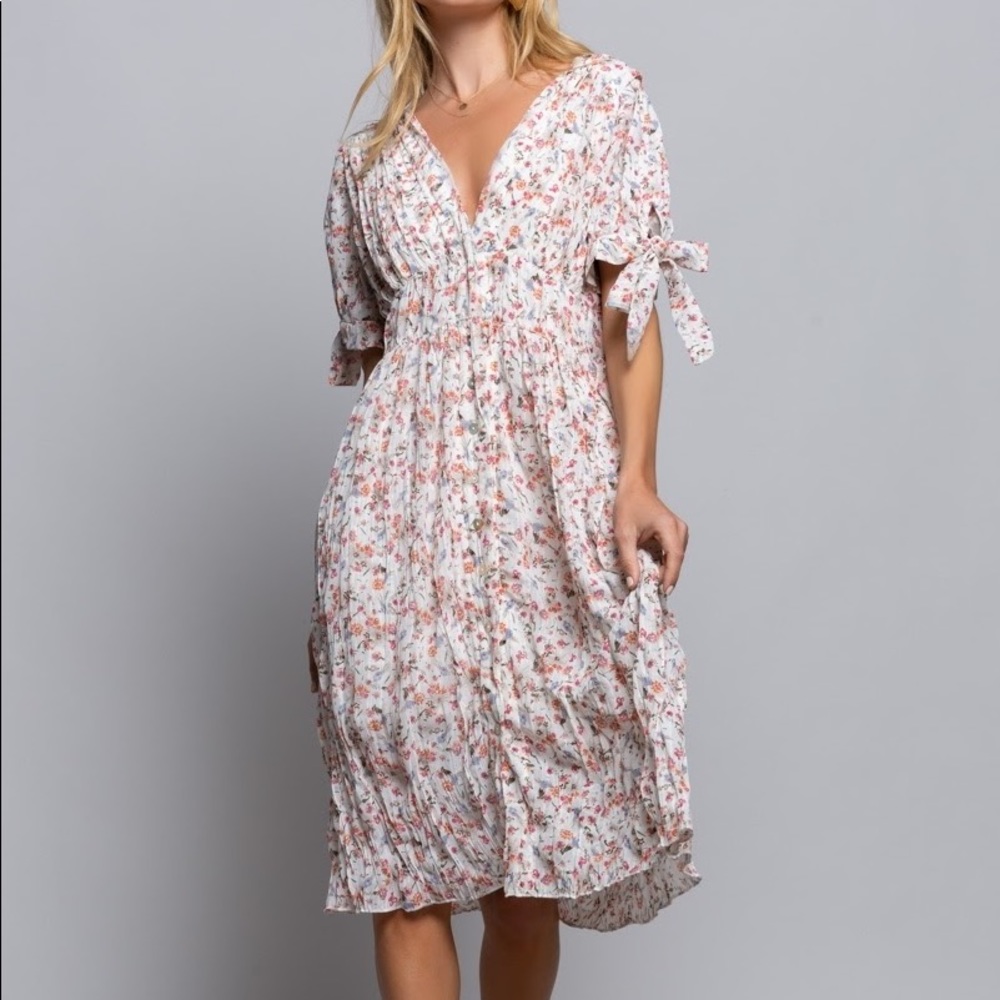 Dang cute spring floral midi dress